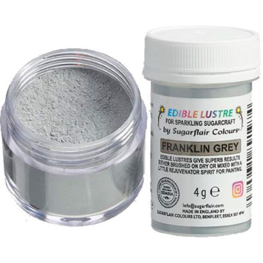 Sugarflair Barwnik pudrowy brokat błyszczący do pyłkowania malowania szary Franklin Grey E7028