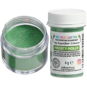 Sugarflair Barwnik pudrowy brokat błyszczący do pyłkowania malowania zielony Frosty Holly E7031