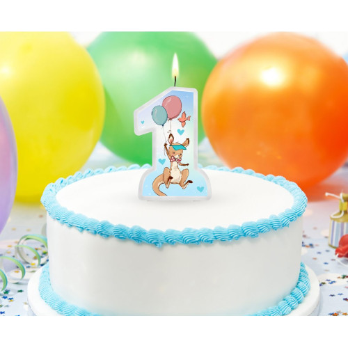 Świeczka urodzinowa Kangurek "1" niebieska PF-SRKA