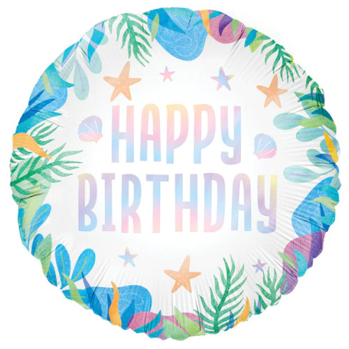 Balon foliowy okrągły Ocean Happy Birthday 45cm PP137192
