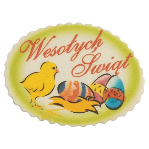 Dekoracja cukrowa Wielkanocna tabliczka Wesołych Świąt 1szt 12660