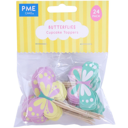 PME Toppery pikery do babeczek Motyle 24szt EA24TOP016