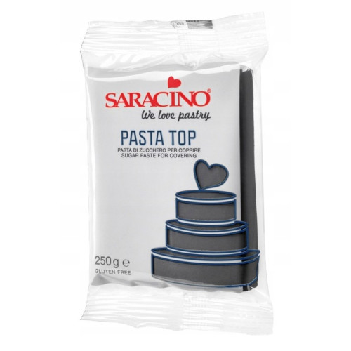 Masa cukrowa Saracino do obkładania tortów Czarna 250g bezglutenowy