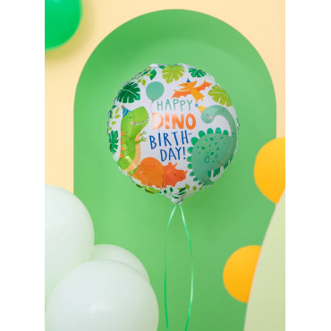 Balon foliowy okrągły Dinozaury Happy Birthday 45cm PP148709