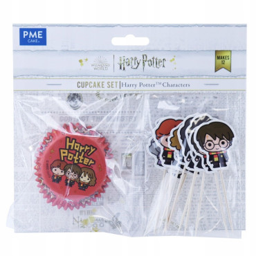 Papilotki do pieczenia babeczek foliowane z pikerami Postacie Harry Potter 24szt HPV213 PME