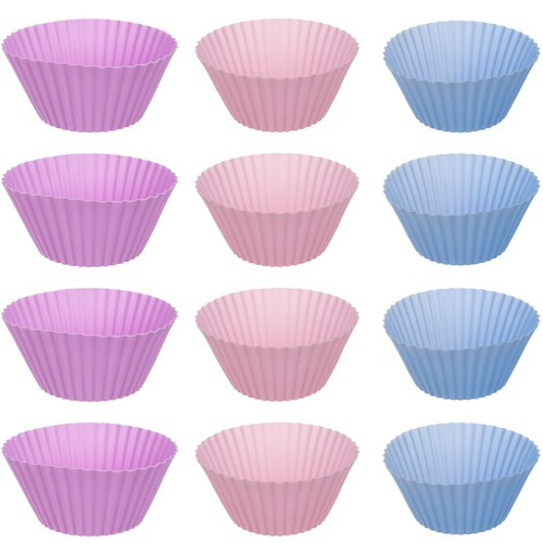 Forma do babeczek teflonowa+12 silikonowych foremek 00017212