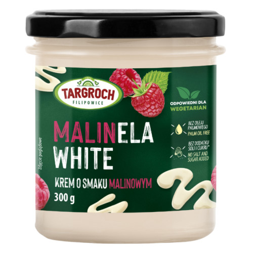 Krem o smaku malinowym Malinela White 300g Targroch