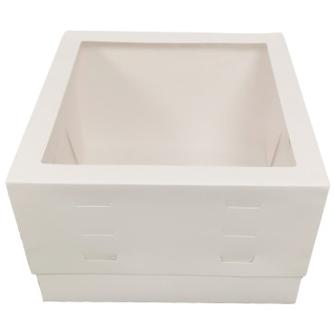 Azucren Pudełko z oknem na tort 30cmx30cm regulowana wysokość od 20cm do 30cm AZ01308