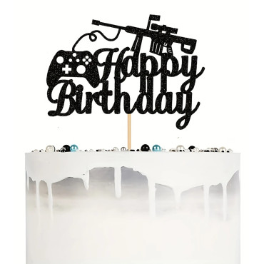 Topper na tort do dekoracji wypieków Happy Birthday Gamepad 12841