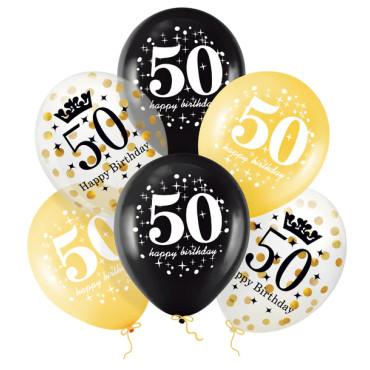 Balony imprezowe na "50" 6szt PP400155