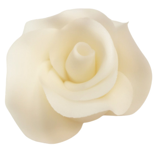 Kwiat cukrowy do dekoracji wypieków Róża Biała 6cm 12897