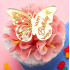 Akrylowe Motyle z napisem Happy Birthday Złote 5szt do dekoracji babeczek deserów 12929