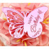 Akrylowe Motyle z napisem Happy Birthday Ciemny Róż 5szt do dekoracji babeczek deserów 12931