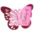Akrylowe Motyle z napisem Happy Birthday Ciemny Róż 5szt do dekoracji babeczek deserów 12931