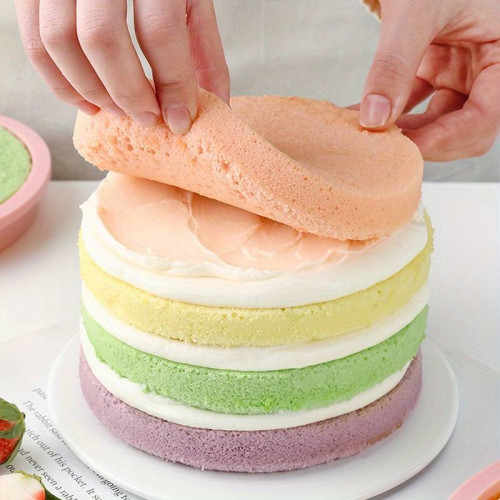 Formy silikonowe do pieczenia ciasta żelki 4 sztuki Tęczowy Tort 19cm 12934