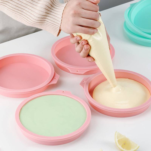 Formy silikonowe do pieczenia ciasta żelki 4 sztuki Tęczowy Tort 19cm 12934