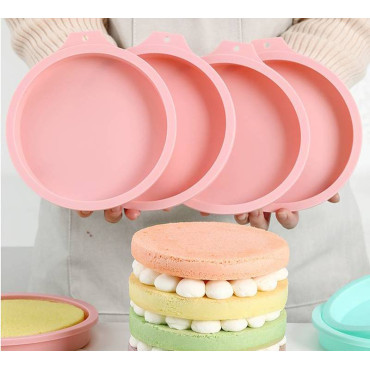 Formy silikonowe do pieczenia ciasta żelki 4 sztuki Tęczowy Tort 19cm 12934