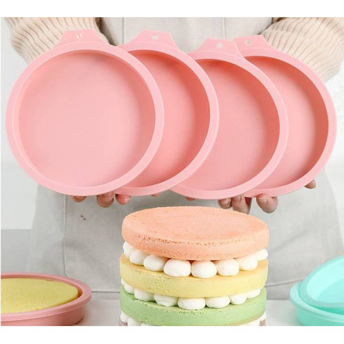Formy silikonowe do pieczenia ciasta żelki 4 sztuki Tęczowy Tort 19cm 12934