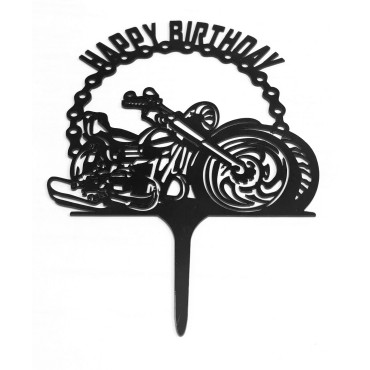 Topper do dekoracji wypieków Motor Chopper Harley Happy Birthday 12956
