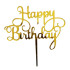 Topper akrylowy złoty na tort Happy Birthday 6677