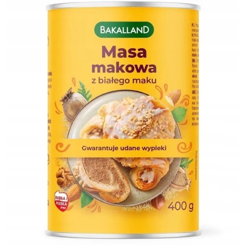 Masa makowa z białego maku Bakalland 400g gotowa masa marcepanowa rogale świętomarcińskie