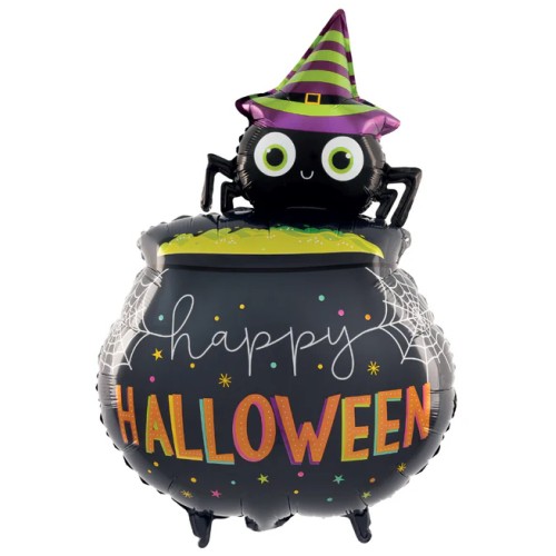 Balon foliowy na Halloween Pająk na kociołku 79cmx51cm PP151556