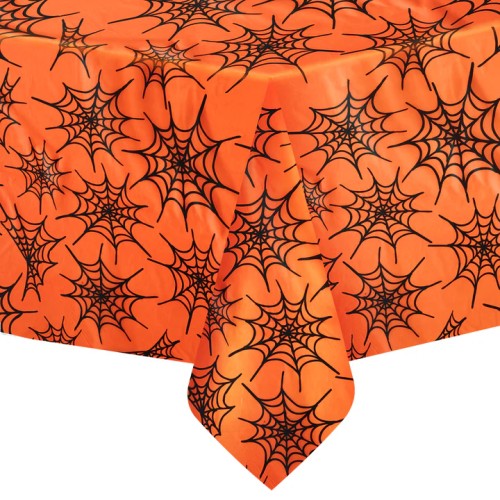 Obrus foliowy pajęczyny pomarańczowo-czarny 137x274cm PP152713