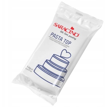 Masa cukrowa Saracino do obkładania tortów Biała 1kg bezglutenowy