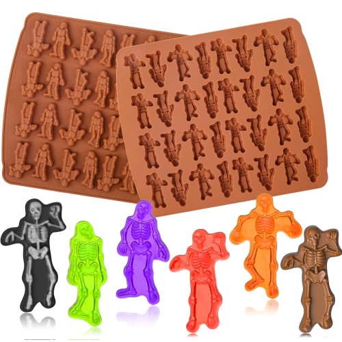 Forma silikonowa do czekoladek lodu pralinek Szkielety Halloween 13175