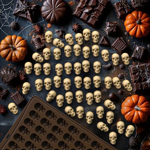 Forma silikonowa do czekoladek lodu pralinek Czaszki Halloween 13176