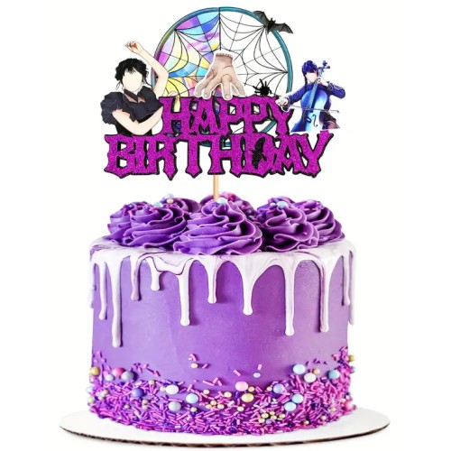 Topper na tort do dekoracji wypieków Happy Birthday Wednesday 13207