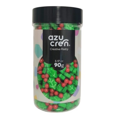 Azucren Posypka cukrowa Ostrokrzew Jemioła z czerwoną kulką 90g  AZ01516