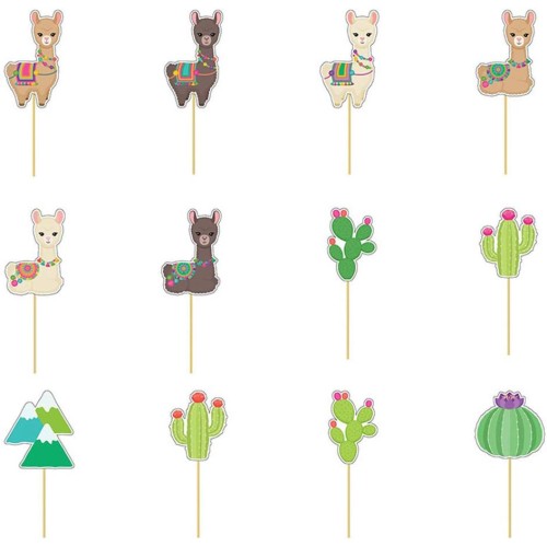 Toppery pikery do babeczek Lama 24szt Sweet Baking 8413