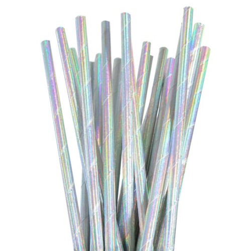 Patyczki słomki papierowe cake pops Holograficzne Unicorn 10szt PP512368