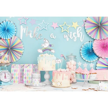 Toppery na tort urodzinowy Jednorożec 5szt Party Deco KPT22