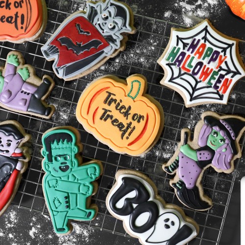 PME Foremki stemple do ciastek masy cukrowej Halloween Czarownica Drakula Frankenstein 3szt HW24CCC058