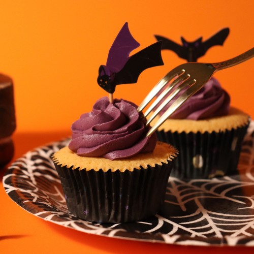 PME Papilotki do pieczenia babeczek foliowane z pikerami Nietoperze Halloween 48szt HW24CUT035