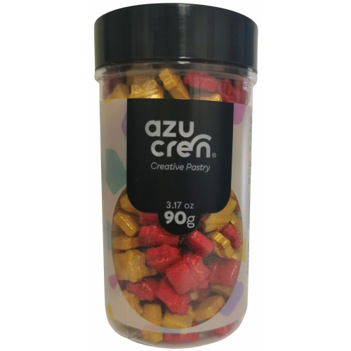 Azucren Posypka cukrowa Prezenty Złoto Czerwone 90g AZ01518
