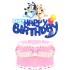 Topper na tort do dekoracji wypieków Bluey Happy Birthday niebieski 13491