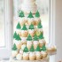 Toppery brokatowe do dekoracji babeczek Choinki mix 12szt 13488