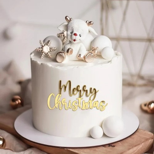 Topper na bok tortu do dekoracji wypieków Merry Christmas 13679