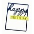 Topper na bok tortu Happy Birthday Złoto-czarny 13682
