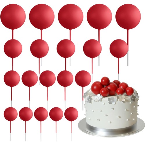 Kule na tort Czerwone na piku 20 sztuk PP161241