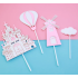 Toppery na tort Zamek Balon Chmurka Wiatrak 4szt 13840