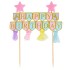 Topper na tort Brokatowy Happy Birthday z jednorożcem 13841