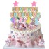 Topper na tort Brokatowy Happy Birthday z jednorożcem 13841