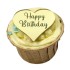 Akrylowe Plakietki do monoporcji Serca Happy Birthday Złote 5szt 13846