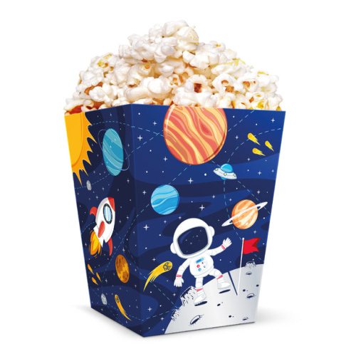 Pudełka na popcorn ciastka słodycze Kosmos PP129807
