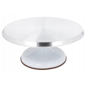 Patera obrotowa ze stali nierdzewnej do dekorowania tortów śr.30cm Brunbeste 3611