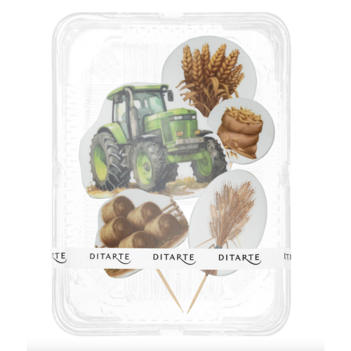 Zestaw dekoracji cukrowych Traktor w polu DIT-12089